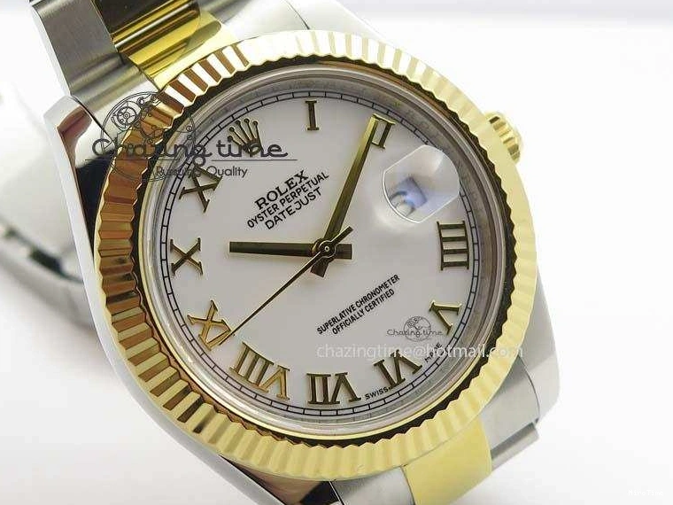 MiroTime 0404 DateJust II 116333 SS YG 41mm EW Best Edition White Dial Roman Markers On SS Bracelet A Casual 3821